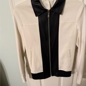 Black and Cream Bomber Jacket